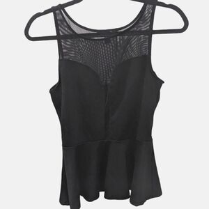 U2B women's black sleeveless shirt size M. Has some netting at the neck.